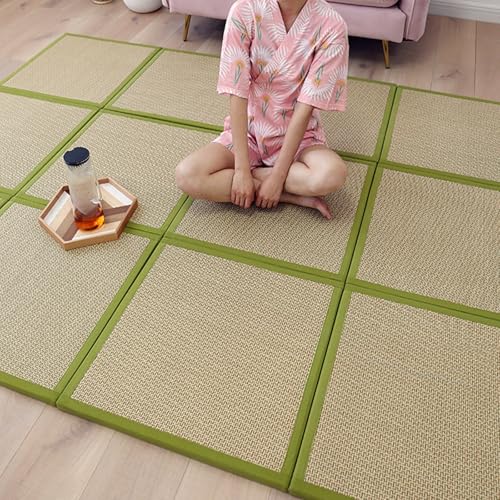 Faltbare Tatami-Matratze, geeignet für Schlafzimmer,Traditionelle japanische Tatami-Matratze,Faltbare Bodenmatte, atmungsaktive Sommerschlafmatte aus natürlichem Rattan,Japanisches Futon, geeignet für von Tqertrtfxa