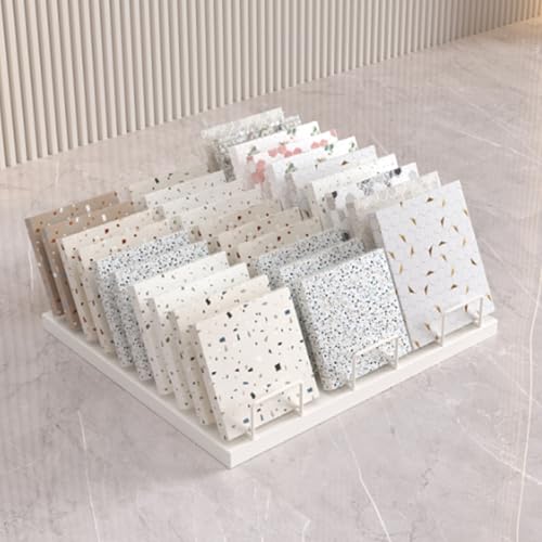 Große Bodenfliesen -Display -Rack,Tragbare Baumaterialausstellungsständer,Die Organisatoren des Lagersektors sind All-in-One,Wird für Lieferantenaktivitäten/Handel verwendet(White,Large) von Tqertrtfxa