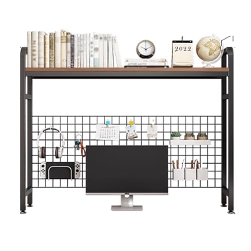Tqertrtfxa Doppelstöckiges Computer-Schreibtischregal,Schreibtischständer aus Holz,Schreibtischaufbewahrung fürs Wohnheim,Aufbewahrung fürs Wohnheim-Büro,Schreibtischregal(BlackA,75cm/29.5in) von Tqertrtfxa