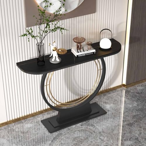Tqertrtfxa Steinplatten-Konsolentisch,minimalistisches Dekor,Halbrunder Konsolenschrank,Sideboard,wandseitiges Flur-Sideboard,Verandatisch mit Podest(C,120cm/47.2in) von Tqertrtfxa