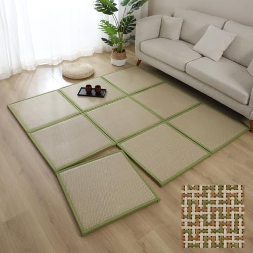 Traditionelle japanische Tatami-Matratze,Faltbare Tatami-Matratze, geeignet für Schlafzimmer,Faltbare Bodenmatte, atmungsaktive Sommerschlafmatte aus natürlichem Rattan,Japanisches Futon, geeignet für von Tqertrtfxa