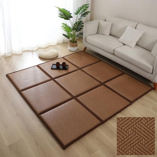 Traditionelle japanische Tatami-Matratze,Faltbare Tatami-Matratze, geeignet für Schlafzimmer,Faltbare Bodenmatte, atmungsaktive Sommerschlafmatte aus natürlichem Rattan,Japanisches Futon, geeignet für von Tqertrtfxa
