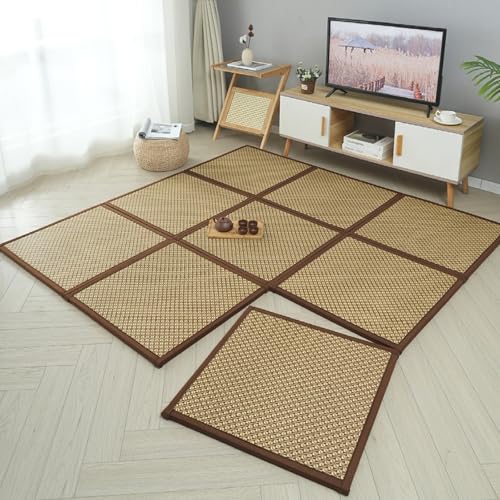 Traditionelle japanische Tatami-Matratze,Faltbare Tatami-Matratze, geeignet für Schlafzimmer,Faltbare Bodenmatte, atmungsaktive Sommerschlafmatte aus natürlichem Rattan,Japanisches Futon, geeignet für von Tqertrtfxa