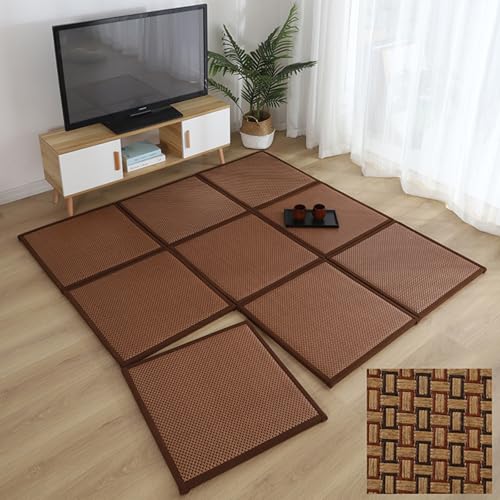 Traditionelle japanische Tatami-Matratze,Faltbare Tatami-Matratze, geeignet für Schlafzimmer,Faltbare Bodenmatte, atmungsaktive Sommerschlafmatte aus natürlichem Rattan,Japanisches Futon, geeignet für von Tqertrtfxa