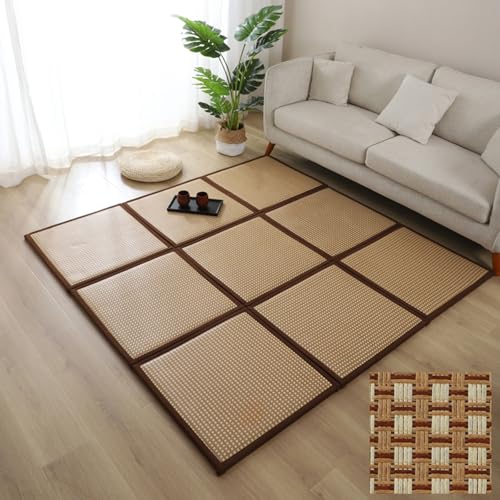 Traditionelle japanische Tatami-Matratze,Faltbare Tatami-Matratze, geeignet für Schlafzimmer,Faltbare Bodenmatte, atmungsaktive Sommerschlafmatte aus natürlichem Rattan,Japanisches Futon, geeignet für von Tqertrtfxa