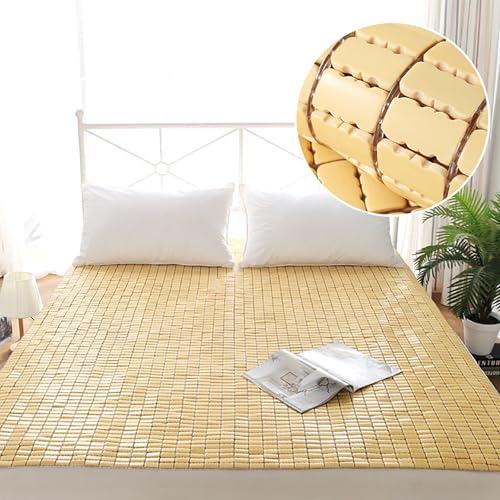 Bambusmatte Sommermatratze Auflage Schlafen Kühlung Fürs Bett Sommer Bambus Schlafmatte Bambus Teppiche Für Wohnzimmer Rattan Matte Student Einzel Doppelbett Faltbar Erfrischend Atmungsaktiv(135*190cm von Tqoiozxa