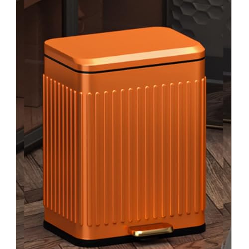 Mülleimer luxuriöser Abfalleimer mit Soft-Close-Funktion und Deckel Edelstahl-Mülleimer mit Trittpedal und Inneneimer Luxuriöser Papierkorb Pedaleimer für Küche, Bad,Wohnzimmer und Büro(Hermès orange Mülleimer luxuriöser Abfalleimer mit Soft-Close-Funktion und Deckel Edelstahl-Mülleimer mit Trittpedal und Inneneimer Luxuriöser Papierkorb Pedaleimer für Küche, Bad,Wohnzimmer und Büro(Hermès orange von Tqoiozxa