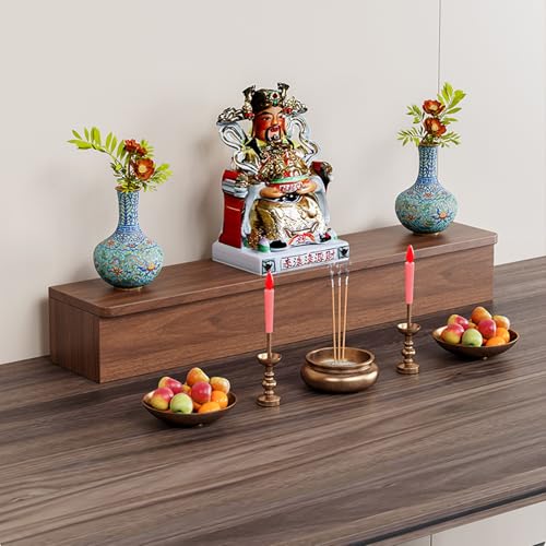 Schreibtisch-Buddha-Statue, Schrein-Altartisch, Meditationstisch aus Holztempel, Chinesischer Stil Guan Gong Gott des Reichtums Pagodenregal, Individualisierbar(Single-layer,80*15*20cm/31.4*5.9*7.8in) Schreibtisch-Buddha-Statue, Schrein-Altartisch, Meditationstisch aus Holztempel, Chinesischer Stil Guan Gong Gott des Reichtums Pagodenregal, Individualisierbar(Single-layer,80*15*20cm/31.4*5.9*7.8in) von Tqoiozxa