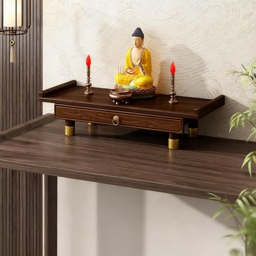 Tqoiozxa Altartisch, an der Wand montierter persönlicher Schrein-Altartisch, Buddha-Nische, Buddha-Statuenständer, zum Platzieren von Fotos, Souvenirs usw.(Desktop,Large) von Tqoiozxa
