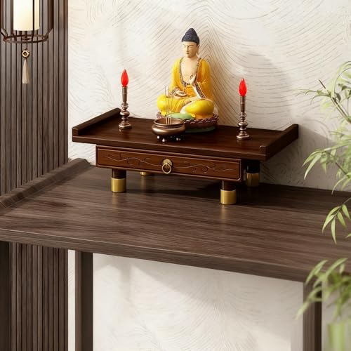 Tqoiozxa Altartisch, an der Wand montierter persönlicher Schrein-Altartisch, Buddha-Nische, Buddha-Statuenständer, zum Platzieren von Fotos, Souvenirs usw.(Desktop,Small) von Tqoiozxa