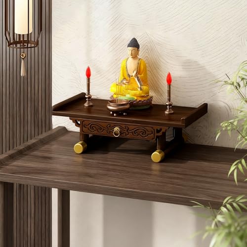 Tqoiozxa Altartisch, an der Wand montierter persönlicher Schrein-Altartisch, Buddha-Nische, Buddha-Statuenständer, zum Platzieren von Fotos, Souvenirs usw.(Upgraded Version,Small) von Tqoiozxa