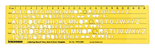 Traceease Großbuchstaben, Zahlen English Lettering Template Drafting Tools Alphabet Schablonen - 7mm-8mm-9mm Alphabet Letter Size von Traceease