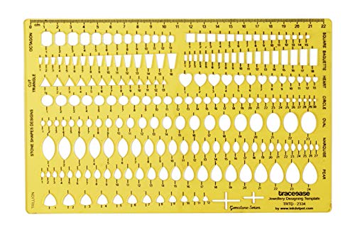 Traceease Mehrere Formedelstein,Serie Zeichnen Schmuck Vorlagen Werkzeuge Schmuck-Design Schablonen Ausarbeitung von Traceease