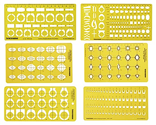 Traceease Schmuck,Design-Vorlage Zeichenwerkzeuge Edelstein Schmuck Schablone Mehr Größe- Packung Mit 6 Stück von Traceease