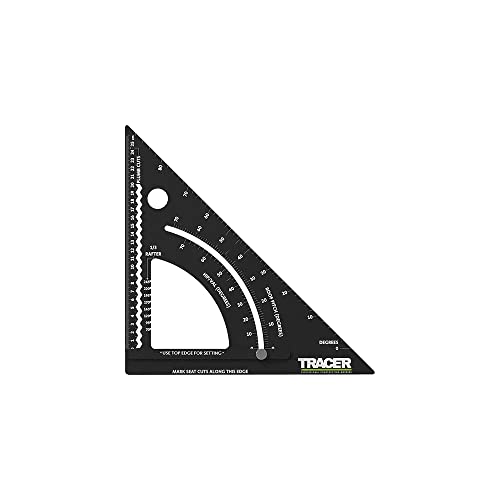 TRACER 7" ProSquare Einstellbares Messinstrument (Professionelles Vierkantwerkzeug für den Bau mit arretierbarem Arm und leicht lesbaren Lasermarkierungen) von Tracer