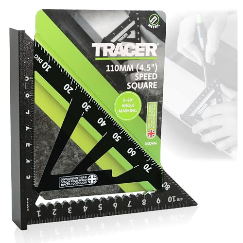 TRACER Speed Square 110 mm Sparrenwinkel mit metrischen und Hüft- und Talwaagen, Dach- und Tischlermarkierungswerkzeug von Tracer