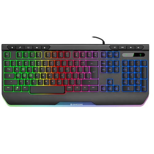 Tracer GAMEZONE RAY X RGB QWERTY Gaming-Tastatur mit hoher Tastenhub | Anti-Ghosting | 11 Multimedia-Tasten | USB Full-Size Tastatur für Windows 10/8/7 XP | Perfekt für Gamer und Büroarbeit von Tracer