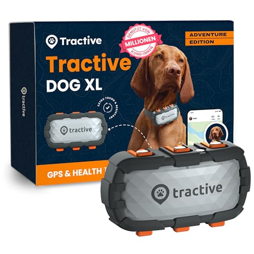 Tractive GPS Tracker Hund - XL Adventure | Bissfestes Glasfasergehäuse | Bis zu 1 Monat Akku | Marktführer | Weltweite Live-Ortung | Weglaufalarm | Aktivitätstracking & Gesundheitswarnungen von Tractive