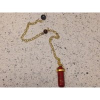 Roter Jaspis Pendel Mit Tigerauge Und Schneeflocken-Obsidian von TracysMysticalGems