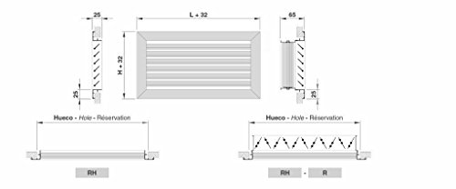 tradair 0111rhbsf6030 Lüftungsgitter, weiß, 600 x 300 mm von Tradair