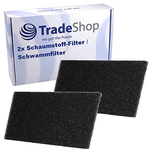 Trade-Shop 2x Schaumstoff Filter kompatibel mit Wäschetrockner Wärmetauscher Bauknecht TK Evo 74A+ (856024003020), TK Evo 74A++ (856026003020) von Trade-Shop