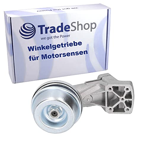 Trade-Shop Getriebekopf/Winkelgetriebe, M12 x 1,5 Linksgewinde, 6mm Vierkantwelle, kompatibel mit Stihl Freischneider Motorsense mit 28mm Rohrdurchmesser von Trade-Shop