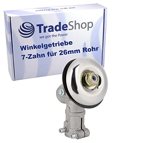 Trade-Shop Getriebekopf/Winkelgetriebe/Trimmerkopf für 7-Zahn-Antriebswelle, 26mm Rohr kompatibel mit Powermat, Brast, Fuxtec, Timbertech, AL-KO von Trade-Shop