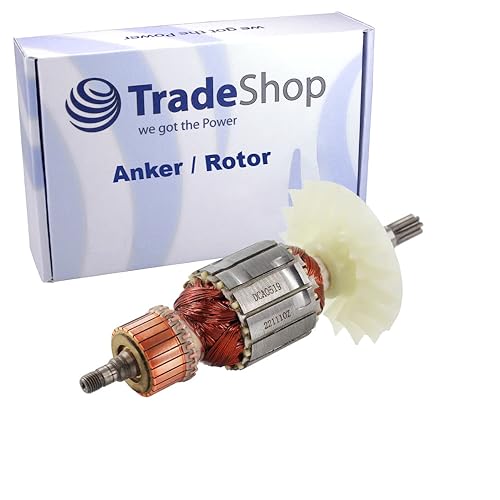 Trade-Shop Rotor/Anker/Läufer/Polpaket/Kollektor mit Lüfter kompatibel mit Bosch GSH 388, GSH 500 Schlaghammer ersetzt 1614011083 von Trade-Shop