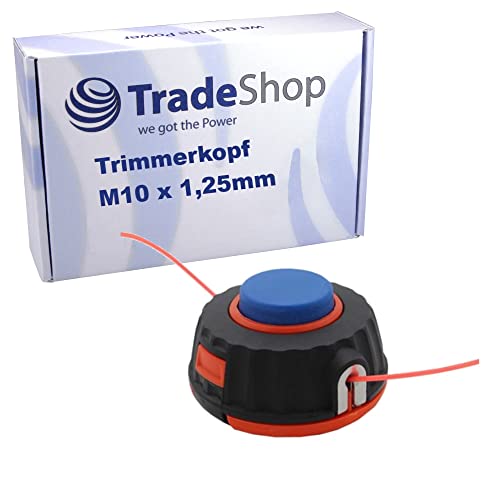 Trade-Shop Trimmerkopf Mähkopf Fadenspule M10 x 1,25mm Linksgewinde kompatibel mit McCulloch Partner Jonsered Gardenic Kraft&Dele Mastiff Motorsense von Trade-Shop