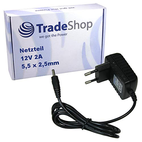 Trade-Shop 12V 2A 5,5x2,5mm Universal Netzteil Stromadapter 1,2m für Western Digital My Book 3.0 Office Edition Studio Edition Desktop Edition von Trade-Shop