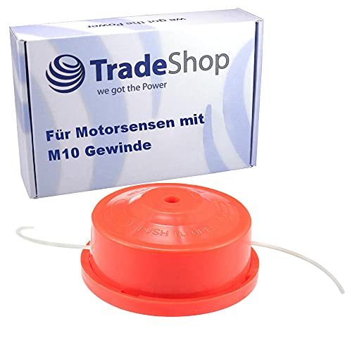 Universal Rasentrimmer Motorsense Doppelfadenkopf Fadenkopf Kopf Fadenspule Spule Schneidkopf Spulenkopf Trimmerspule mit Tippautomatik M10 Schraube von Trade-Shop