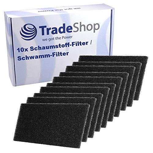 10x Schaumstoff-Filter für Bauknecht TK Ecosoft 8 A++ TK Ecostar 7A+ 7A++ 8A+ 8A++ TK Evo 74A+ 74A++ 84A+ 84A++ TK Platinium 82A TK Platinum 8 A++ TK Plus 72A DI TK Plus 82A DI TK-Ecostar TK-Evo TKPro von Trade-Shop