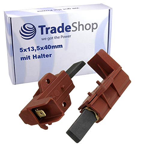 2x Kohlebürsten Motorkohlen 5x13,5x40mm 6,3mm AMP mit Halter für Hotpoint F072957-F079760 F080234-F089421 Waschmaschinen von Trade-Shop