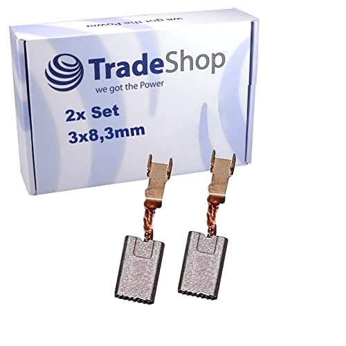2x Kohlebürsten für Hilti SFC 14-A / SFC14-A Akku-Schrauber ersetzt 2042534 / Motorkohlen Kohlestifte 3x8,3mm, mit Klammer von Trade-Shop