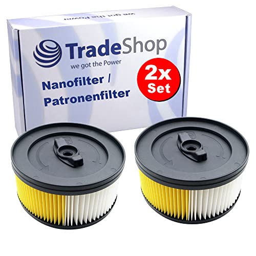 2x Nano Patronenfilter Rund-Filter kompatibel mit Kärcher WD 4.200-WD 5.999 WD 4 WD 5 WD 4.200 WD 4.250 WD 4.290 WD 4.500 WD 5.200M WD 5.300 WD 5.300M WD 5.400 WD 5.450 von Trade-Shop