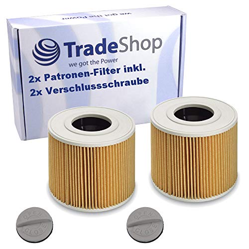 2x Patronen-Filter Staubsaugerfilter inkl. Verschlussschraube für Kärcher 6.414-789 6.414-789.0 NT 27/1 ME Professional NT 48/1 TE Professional von Trade-Shop