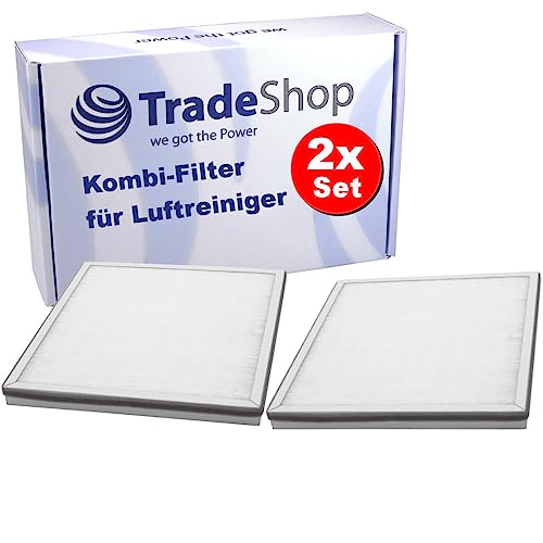 2x Trade-Shop 3in1 Luftreiniger-Filter (Vorfilter + HEPA-Filter + Aktivkohlefilter) kompatibel mit Comedes Lavaero 150 / Luftbefeuchter Ersatzteil von Trade-Shop