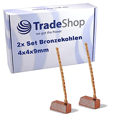 2x Trade-Shop Bronze-Kohlen Kohlebürsten 4 x 4 x 9mm 12-24 Volt für verschiedene KFZ-Motoren Rolltor Garagentor Antriebe Lichtmaschine Wasserpumpe von Trade-Shop