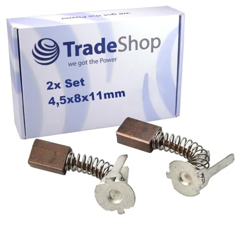 2x Trade-Shop Bronzekohlen Kohlebürsten Motorkohlen 4,5 x 8 x 11mm kompatibel mit Bosch GSR 140-LI, GSR 180-LI Akku-Bohrschrauber ersetzt 1607000CZ1 2x Trade-Shop Bronzekohlen Kohlebürsten Motorkohlen 4,5 x 8 x 11mm kompatibel mit Bosch GSR 140-LI, GSR 180-LI Akku-Bohrschrauber ersetzt 1607000CZ1 von Trade-Shop