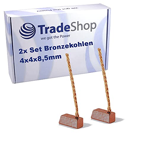 2x Trade-Shop Bronzekohlen Motorkohlen Kohlebürsten 4x4x8.5mm für viele KFZ PKW LKW Motoren Klimaanlage Gebläse Lüfter Scheibenwischer Fensterheber von Trade-Shop