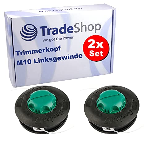 2x Trade-Shop Ersatz Trimmerkopf Mähkopf Fadenkopf M10x1,25mm Linksgewinde Ersatz für Efco 63109001 63129007 / Motorsense Freischneider Rasentrimmer von Trade-Shop