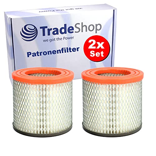2x Trade-Shop Feinstaubfilter/Patronenfilter/Rundfilter/Faltenfilter kompatibel mit Güde GA18L AS 18-201-05-58580 Akku Aschesauger von Trade-Shop