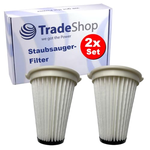 2x Trade-Shop Filter/Faltenfilter/Lamellenfiler kompatibel mit Einhell TE-SV18 Akku-Staubsauger 2351266 von Trade-Shop