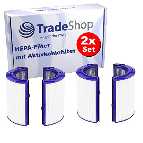 2x Trade-Shop HEPA-Filter mit Aktivkohlefilter kompatibel mit Dyson TP07 TP08 TP09 TP7A PH3A ersetzt 97034101 96543201 / Luftreiniger Ventilator 2x Trade-Shop HEPA-Filter mit Aktivkohlefilter kompatibel mit Dyson TP07 TP08 TP09 TP7A PH3A ersetzt 97034101 96543201 / Luftreiniger Ventilator von Trade-Shop