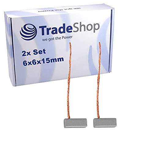 2x Trade-Shop Motorkohlen/Kohlebürsten 6x6x15mm für viele KFZ PKW LKW Motoren Klimaanlage Gebläse Lüfter Scheibenwischer Fensterheber Wasserpumpe 2x Trade-Shop Motorkohlen/Kohlebürsten 6x6x15mm für viele KFZ PKW LKW Motoren Klimaanlage Gebläse Lüfter Scheibenwischer Fensterheber Wasserpumpe von Trade-Shop