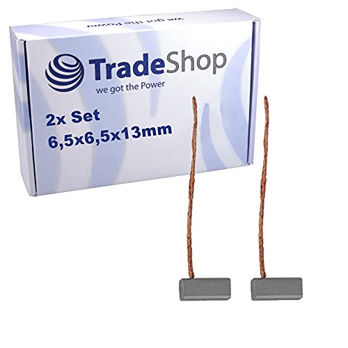 2x Trade-Shop Motorkohlen Kohlebürsten Schleifkohlen 6,5 x 6,5 x 13mm 12-24 Volt für verschiedene KFZ-Motoren Rolltor Garagentor Antriebe Lichtmaschine von Trade-Shop