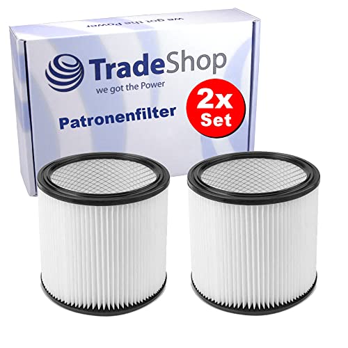 2x Trade-Shop Patronen-Filter/Rund-Filter/Falten-Filter kompatibel mit ShopVac 87PM140040 K141400S P14SQ18 P11SQ18 P14SQ185 P11SQ185 14RT400A von Trade-Shop