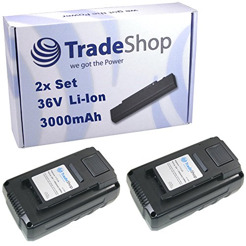 2x Trade-Shop Premium Li-Ion Akku 36V / 3000mAh / 144Wh kompatibel mit Al-Ko LBV 4090 Akku-Laubsauger Moweo 46.5 Li SP Akku-Rasenmäher 2x Trade-Shop Premium Li-Ion Akku 36V / 3000mAh / 144Wh kompatibel mit Al-Ko LBV 4090 Akku-Laubsauger Moweo 46.5 Li SP Akku-Rasenmäher von Trade-Shop