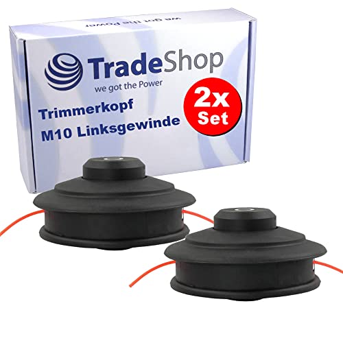 2x Trade-Shop Zweifach-Fadenkopf/Mähkopf/Trimmerkopf M10 x 1,25mm für Echo SRM-3000 SRM-2300 (USA) SRM-3010 SRM-3001 SRM-3800 SRM-4600 SRM-2601 von Trade-Shop