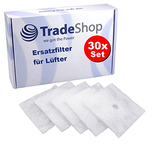 30x Trade-Shop Ersatzfilter/Luftfilter/Filtermatte kompatibel mit Maico ER 100 VZC, ER 60, ER 60 H, ER 60 F, ER 60 VZ Badlüfter Ventilator von Trade-Shop